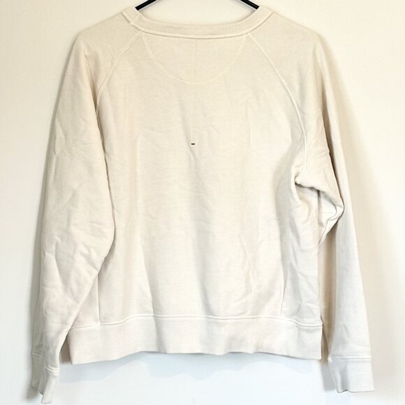 NWT Madewell Garment-Dyed Crewneck Sweatshirt in Parchment - Size: Medium - Picture 8 of 13